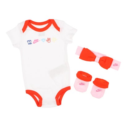 ナイキ NIKE ジュニア ロンパースセット HEADBAND BODYSUIT BOOTIE 3PIECE SET NN0901-61【返品不可商品】 White 