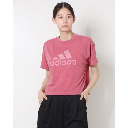 アディダス adidas レディース 半袖Tシャツ W WINNERS_ルーズフィット Tシャツ IC0493 （ピンクストレータメランジ/ホワイト）