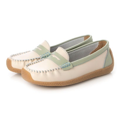 トミエコ Tomieco 本革仕様 カラーコンビモカシン ローファー （MINT/C）