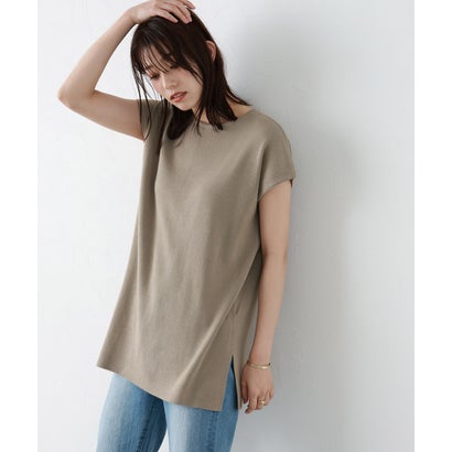 フレンチスリーブニットチュニック (グレージュ)