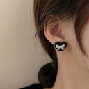 ゾエ ジェンコ Zoe Jenko ハート×リボンモチーフピアス 10149 (BLK)