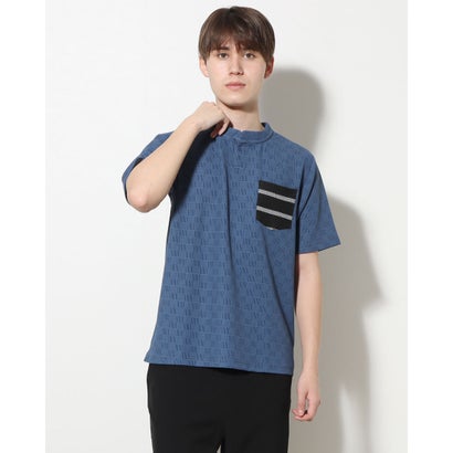 スタイルブロック STYLEBLOCK エンボスワッフル半袖ヘンリーネックTシャツ （ネイビー）