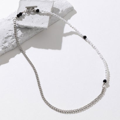 ジョン JON デザインネックレス パールネックレス 鉄素材 （シルバー）