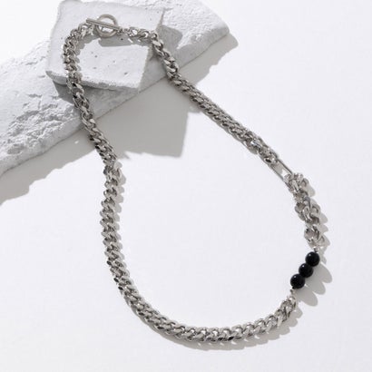 ジョン JON デザインネックレス パールネックレス 鉄素材 （シルバー）