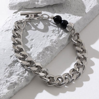 ジョン JON デザインブレスレット 鉄素材 （シルバー）