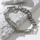 ジョン JON デザインブレスレット 鉄素材 (シルバー)