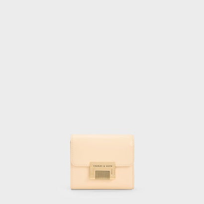 メタリックアクセント ショートウォレット （Beige）