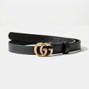 グッチ ベルト（レディース） グッチ GUCCI 409417 AP00T ベルト レディース スリムベルト ダブルG バックル ブラック ホワイト ブラウン 65 70 75 80 85 （ブラック）