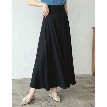 リエディ Re:EDIT [2023 SUMMER COLLECTION][低身長サイズ有]ソフトリネンハイウエストフレアスカート （ブラック）のサムネイル