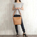 トミエコ Tomieco カゴバッグ A4収納 ショルダーバッグ (BROWN)