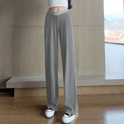 マタニティパンツローウエストワイドパンツ