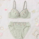 パリーゼ Palissee 【EFカップ】プチフラワーブーケ 3/4カップブラ&ショーツ 【返品不可商品】 (カーキ)