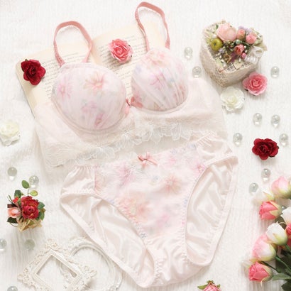 パリーゼ Palissee 【EFカップ】フローラルヴェール 3/4カップブラ&ショーツ 【返品不可商品】 (オレンジ)