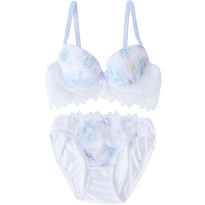 パリーゼ Palissee フローラルヴェール 3/4カップブラ&ショーツ【返品不可商品】 (サックス)