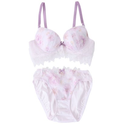 パリーゼ Palissee フローラルヴェール 3/4カップブラ&ショーツ【返品不可商品】 (パープル)