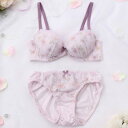 パリーゼ Palissee 【EFカップ】フェミニンフラワーガーデンプリント 3/4カップブラ&ショーツ 【返品不可商品】 (パープル)