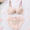 パリーゼ Palissee 【EFカップ】フェミニンフラワーガーデンプリント 3/4カップブラ&ショーツ 【返品不可商品】 (ピンク)
