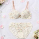 パリーゼ Palissee 【EFカップ】フェミニンフラワーガーデンプリント 3/4カップブラ&ショーツ 【返品不可商品】 (アイボリー)