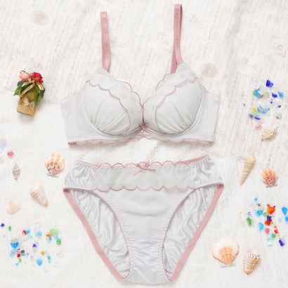 パリーゼ Palissee バイカラーフラワーレース 3/4カップブラ&ショーツ【返品不可商品】 (グレー)