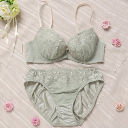 パリーゼ Palissee 【EFカップ】レディローズ 3/4カップブラ&ショーツ 【返品不可商品】 (カーキ)