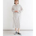 ヴィータフェリーチェ VitaFelice ストライプシャツワンピース (IVORY)
