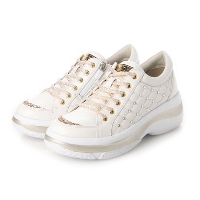 フィットジョイ FITJOY 厚底 6 eyeletスニーカー （WHT/GOLD）