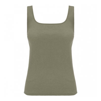 アモスタイル バイ トリンプ AMOSTYLE BY Triumph 温調インナー 袖なしトップ 1436 （モスグリーン）
