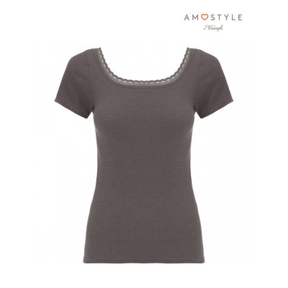 アモスタイル バイ トリンプ AMOSTYLE BY Triumph 温調インナー 3分袖トップ 1436 （グレー）