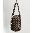 アルゴトウキョウ ARGO TOKYO Wooden Beads Bucket Purse Bag 26064 ウッドビーツバスケットハンドバッグ (ブラウン)