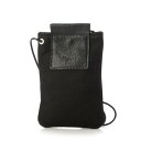 オティアス Otias 日本製8号帆布×本革スマホショルダーバッグ (BK)