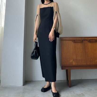 ルエレ Louere Louere チュールボリューム袖ワンピース （ブラック）のサムネイル