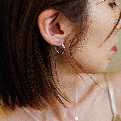 スタイロ styiro【選べるカラー・サイズ】金属アレルギー対応 17mmミニフープピアス(シルバー17)