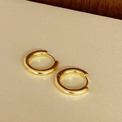 スタイロ styiro【選べるカラー・サイズ】金属アレルギー対応 15mmミニフープピアス(ゴールド15)