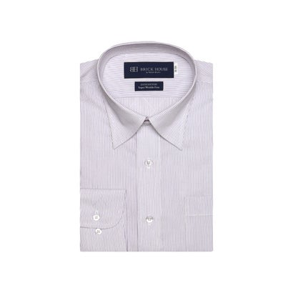 トーキョーシャツ TOKYO SHIRTS  スナップダウン 綿100% 長袖 ワイシャツ （パープルストライプ）
