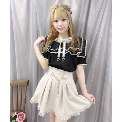 ロジータ ROJITA スクエアーカラーハートチャームブラウス （ブラック）