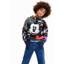 デシグアル Desigual グリッチ ミッキーマウスフーディ (グレー/ブラック)