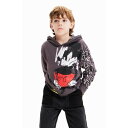 デシグアル Desigual ミッキーマウス フードTシャツ (グレー/ブラック)