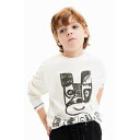 デシグアル Desigual アーティ動物モチーフ Tシャツ (ホワイト)