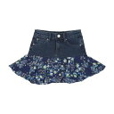 デシグアル Desigual 花柄フリル デニムミニスカート (ブルー)