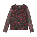 デシグアル Desigual 花柄 チュールTシャツ (グレー/ブラック)