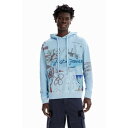 デシグアル Desigual コラージュ フーディ (ブルー)
