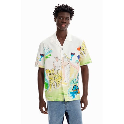 デシグアル Desigual アーティ リゾートシャツ (ホワイト)
