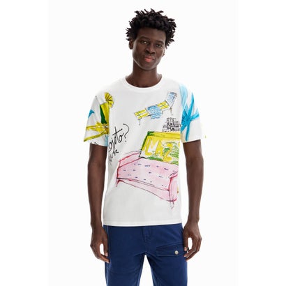 デシグアル Desigual アーティ 半袖Tシャツ (ホワイト)