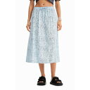 デシグアル Desigual フェイスモチーフ ミディスカート (ブルー)