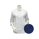 トーキョーシャツ TOKYO SHIRTS 形態安定 レギュラー衿 綿100% 七分袖 レディースシャツ （パープルストライプ）