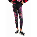 デシグアル Desigual 花柄 スポーツレギンス (ピンク/レッド)