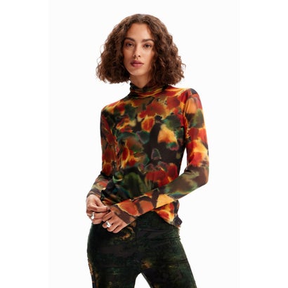 デシグアル Desigual 水彩画モチーフ チュールTシャツ （グリーン）のサムネイル