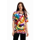 デシグアル Desigual ミッキーマウス マルチカラー オーバーサイズTシャツ （マルチ）