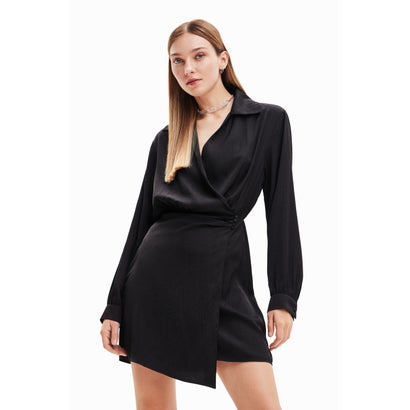 デシグアル Desigual ショート クロスワンピース （グレー/ブラック）