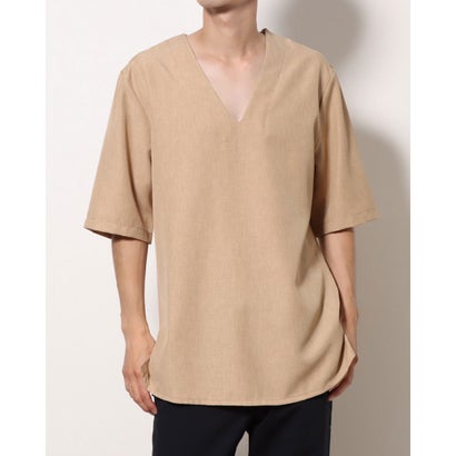 モードフルーレ MODE FOURRURE イタリア製V字カットソー (ベージュ)